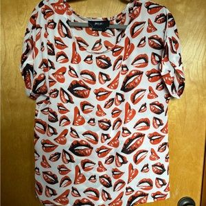 Nasty Gal Kiss Blouse Size Small, Loose Fit